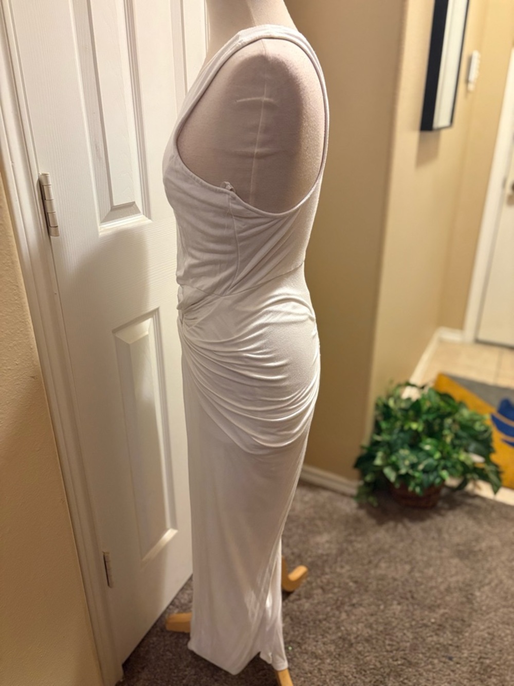 Fashion Nova Halter Top Knotted White Midi Dress - Picture 3 of 8